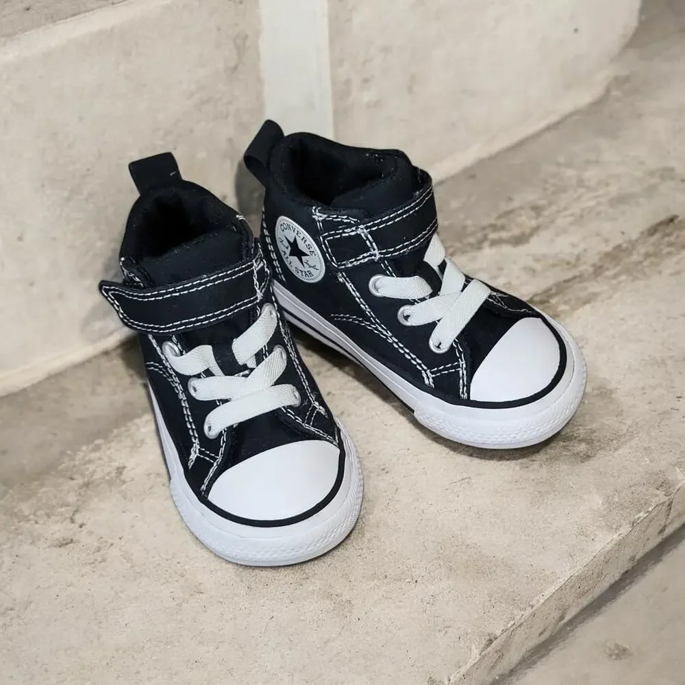 Converse Chuck Taylor 2V Toddler High Tops 6 Black Velcro Unisex Back To School